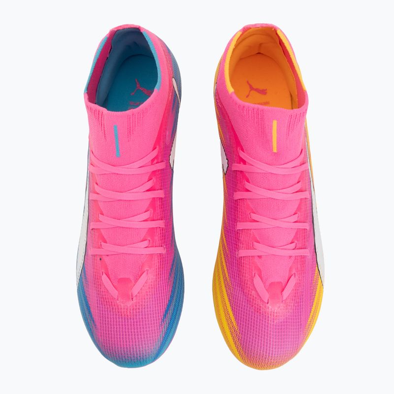 Încălțăminte de fotbal PUMA Ultra 6 Match + FG/AG poison pink/puma white/sun stream/bright aqua/puma black 5