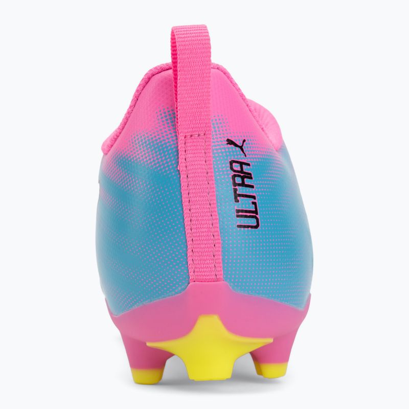 Încălțăminte de fotbal pentru copii PUMA Ultra 6 Play FG/AG Jr poison pink/puma white/sun stream/bright aqua/puma black 6