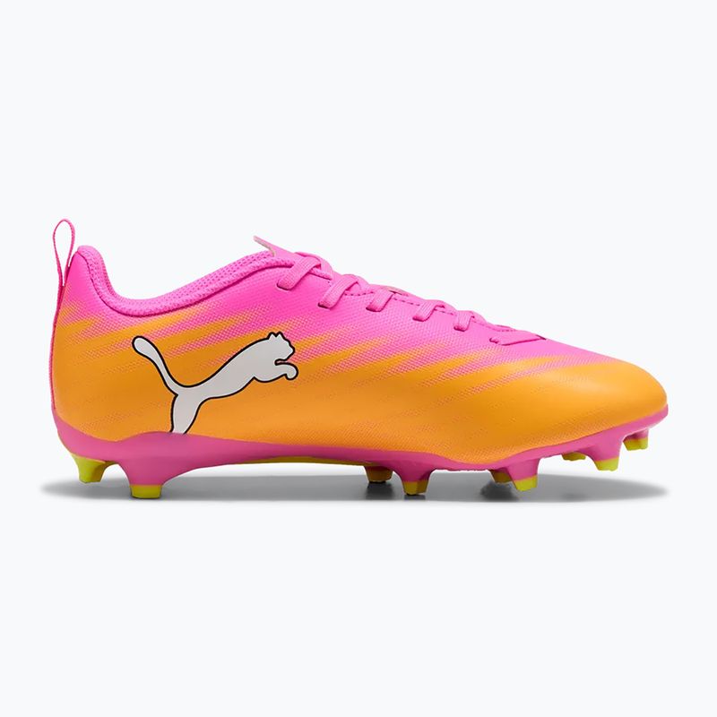 Încălțăminte de fotbal pentru copii PUMA Ultra 6 Play FG/AG Jr poison pink/puma white/sun stream/bright aqua/puma black 2