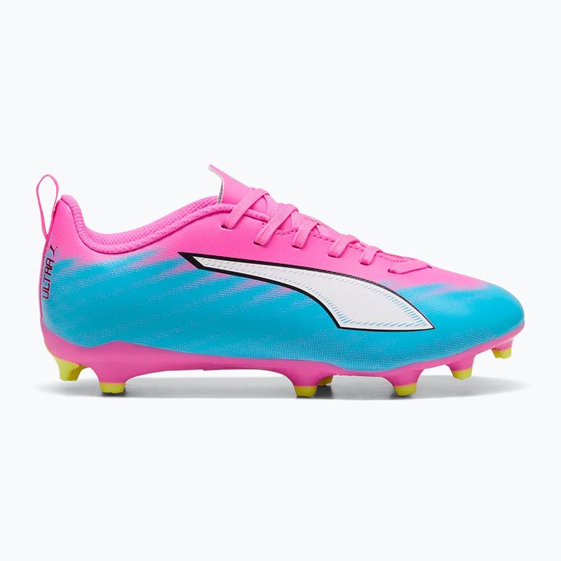 Încălțăminte de fotbal pentru copii PUMA Ultra 6 Play FG/AG Jr poison pink/puma white/sun stream/bright aqua/puma black 3