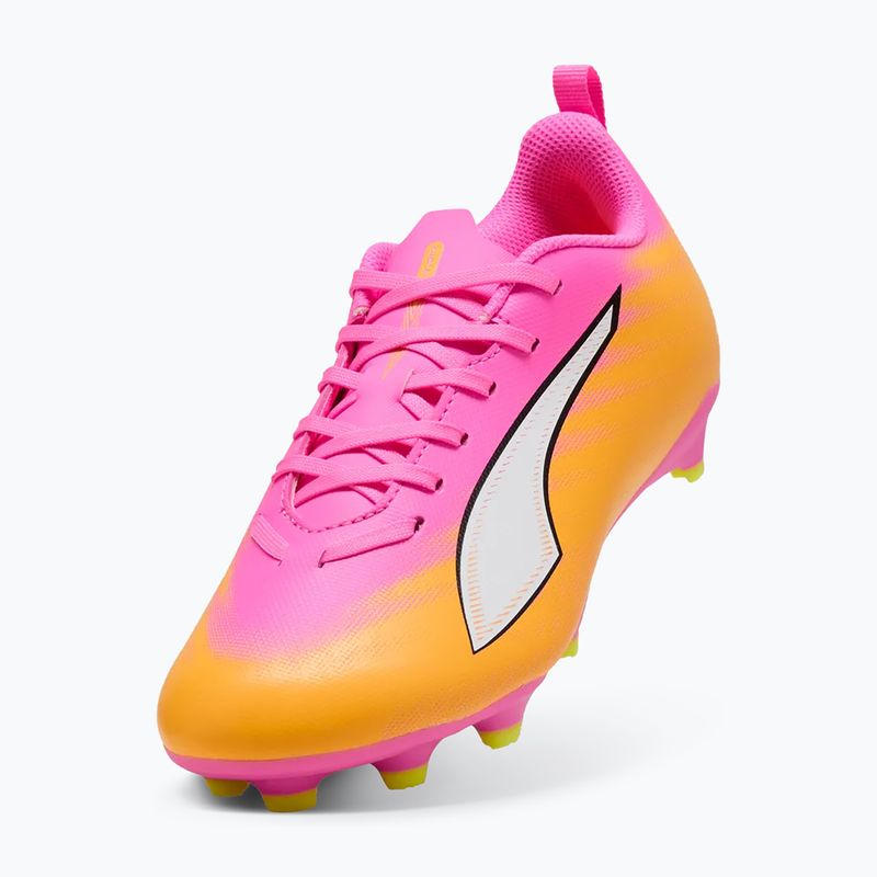 Încălțăminte de fotbal pentru copii PUMA Ultra 6 Play FG/AG Jr poison pink/puma white/sun stream/bright aqua/puma black 5