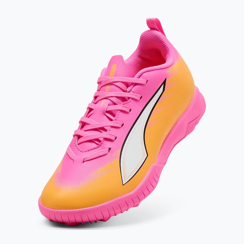 Încălțăminte de fotbal pentru copii PUMA Ultra 6 Play TT Jr poison pink/puma white/sun stream/bright aqua/puma black 3