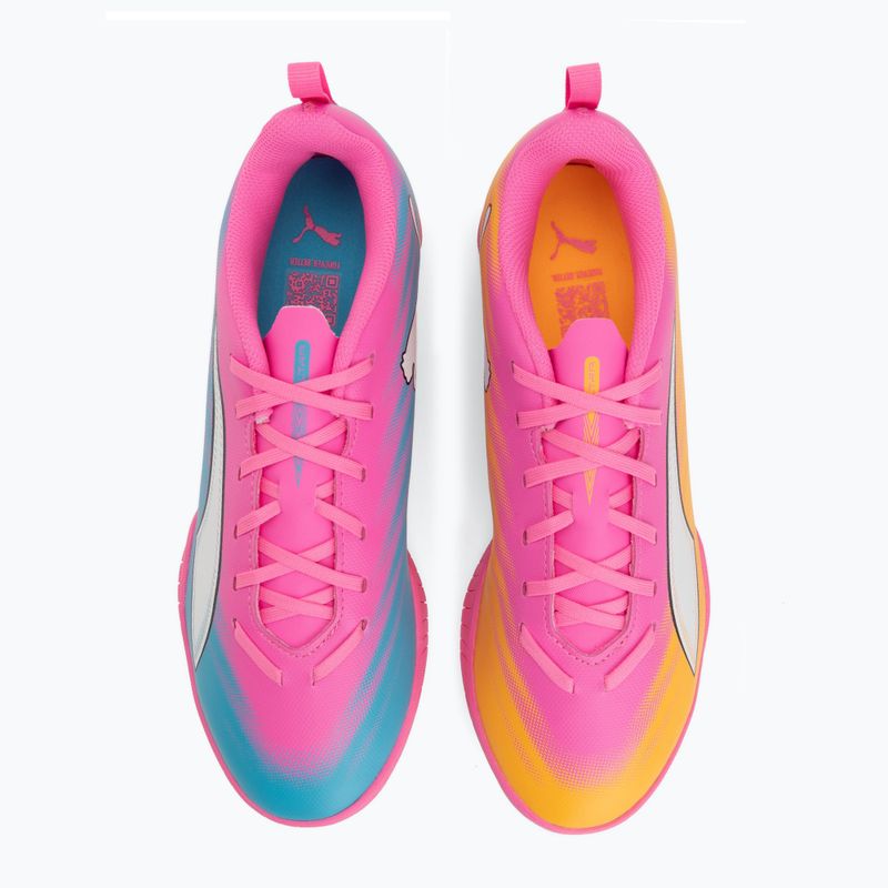 Încălțăminte de fotbal pentru copii PUMA Ultra 6 Play TT Jr poison pink/puma white/sun stream/bright aqua/puma black 5
