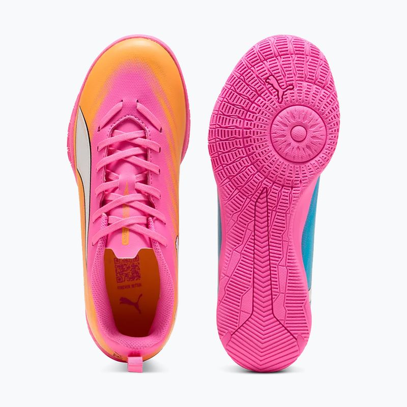 Încălțăminte de fotbal pentru copii PUMA Ultra 6 Play It Jr poison pink/puma wht/sun stream/bright aqua/puma blk 4