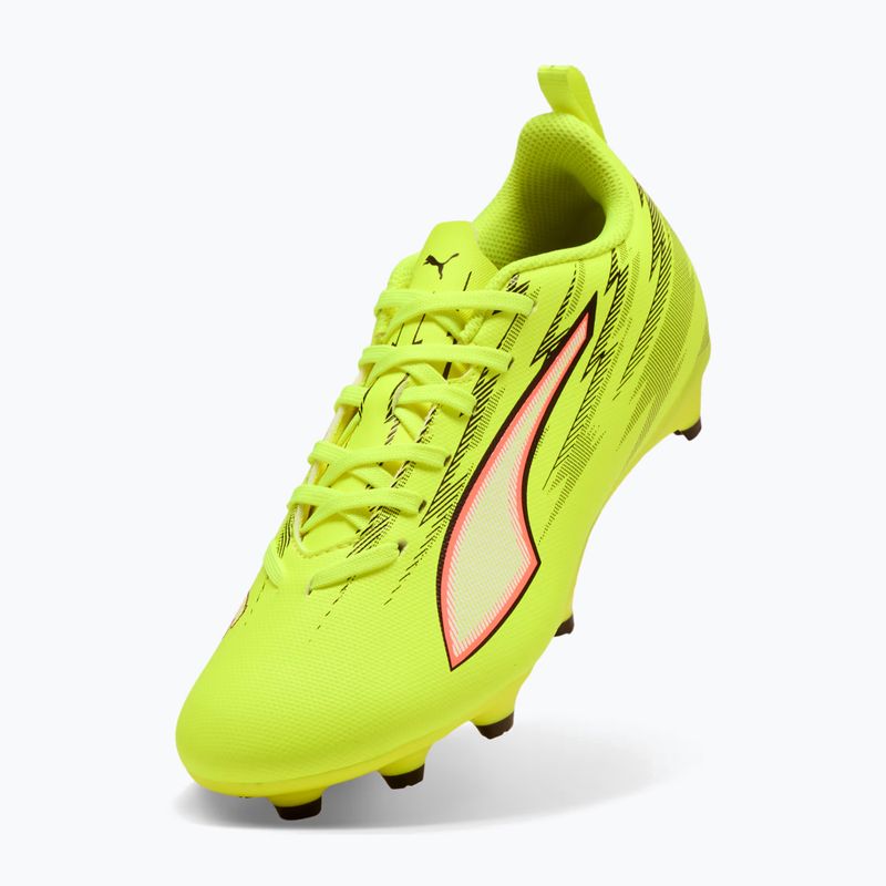 Încălțăminte de fotbal pentru copii PUMA Ultra 6 Play FG/AG Jr yellow alert/puma black/glowing red/lime squeeze 8