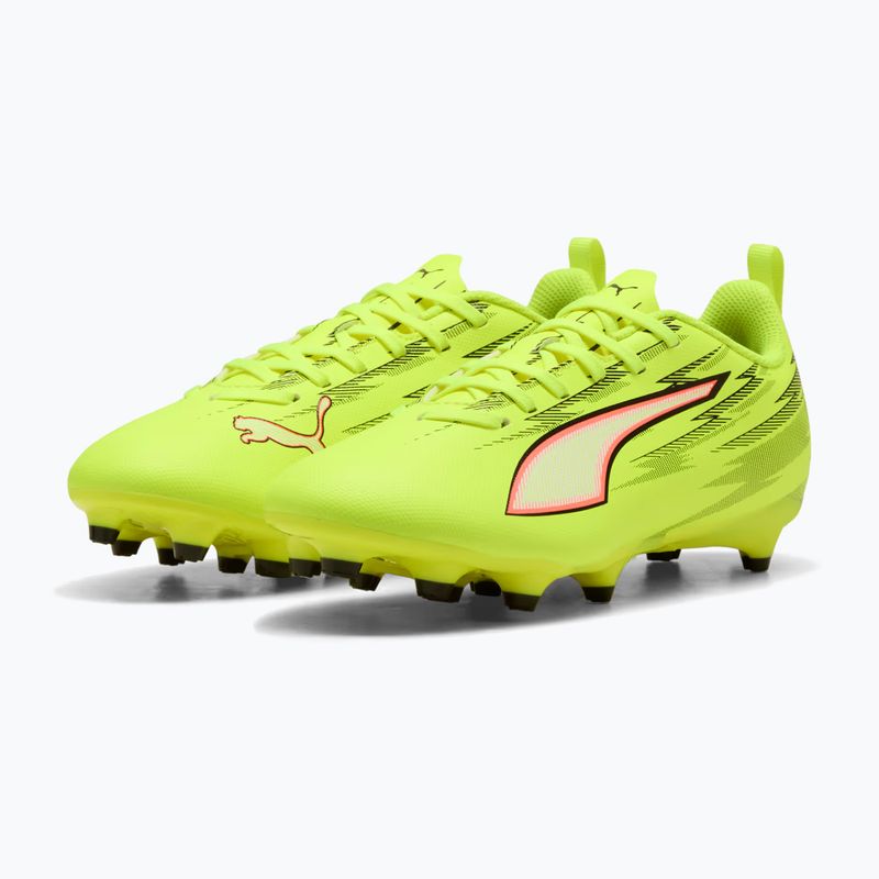 Încălțăminte de fotbal pentru copii PUMA Ultra 6 Play FG/AG Jr yellow alert/puma black/glowing red/lime squeeze 9
