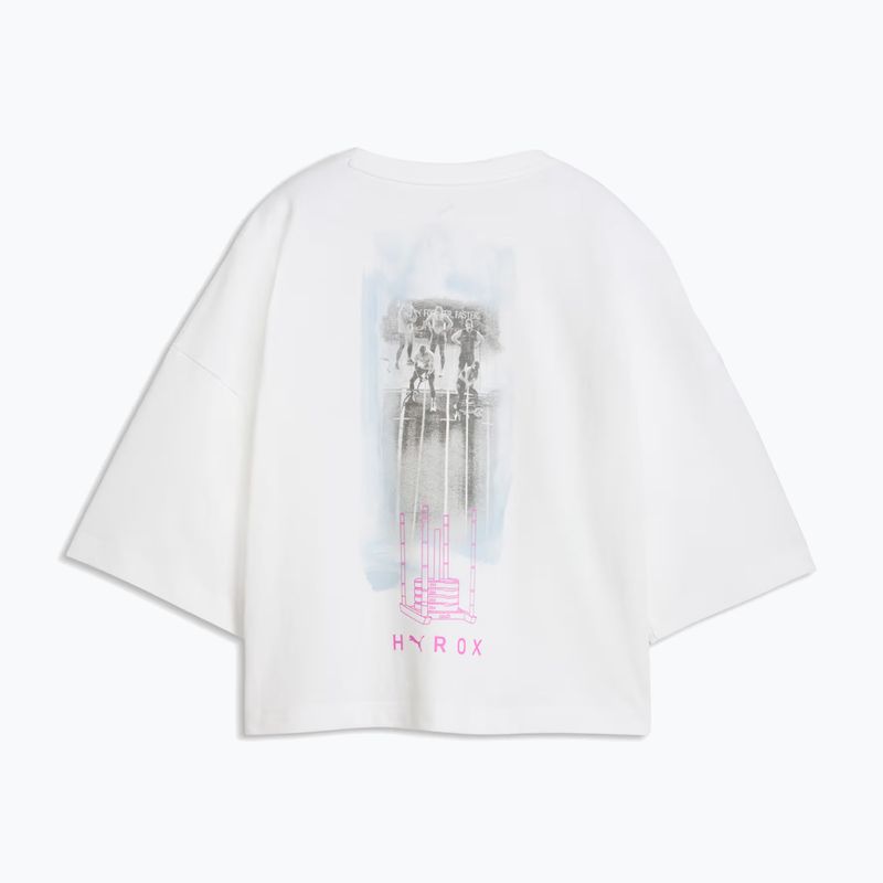 Tricou de antrenament damă PUMA x HYROX Cropped Lifestyle Tee alb 2