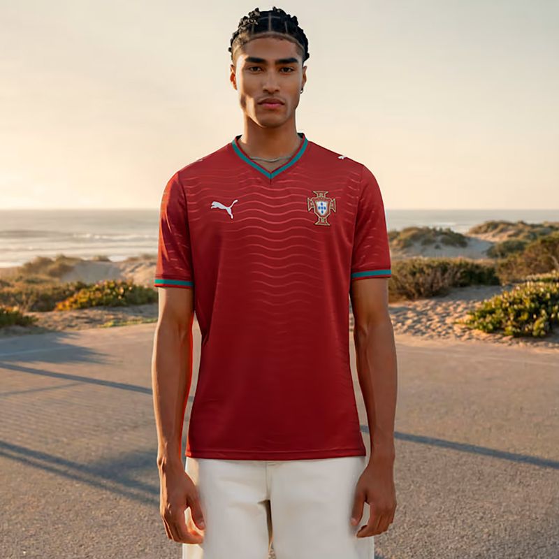 Tricou de fotbal pentru bărbați PUMA FPF Portugal Home Jersey Replica Club roșu/verde 8