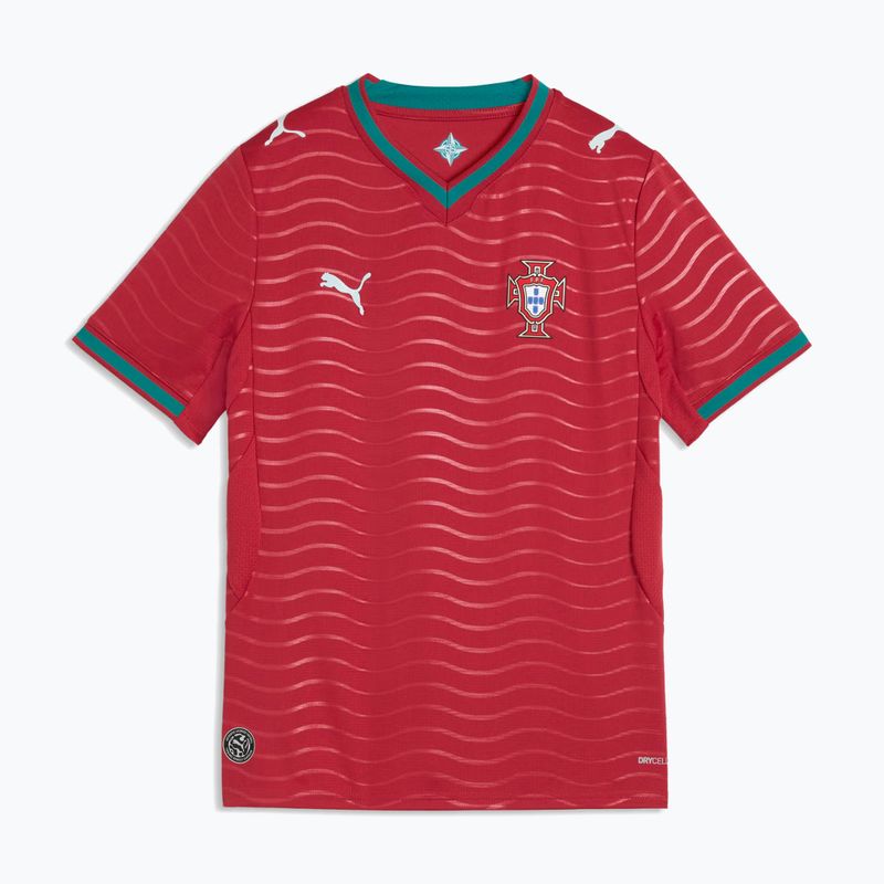 Tricou de fotbal pentru copii PUMA FPF Portugal Home Jersey Replica Club Jr roșu/verde