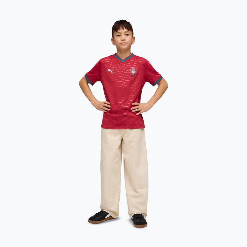 Tricou de fotbal pentru copii PUMA FPF Portugal Home Jersey Replica Club Jr roșu/verde 4