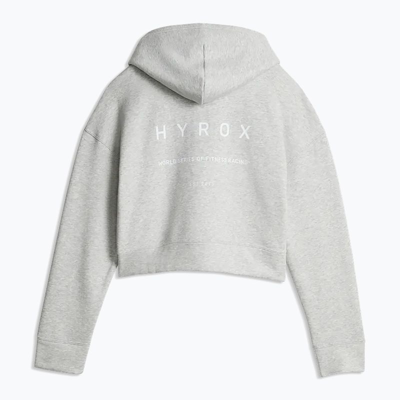 Hanorac damă PUMA x HYROX World Cropped Hoodie gri deschis 2