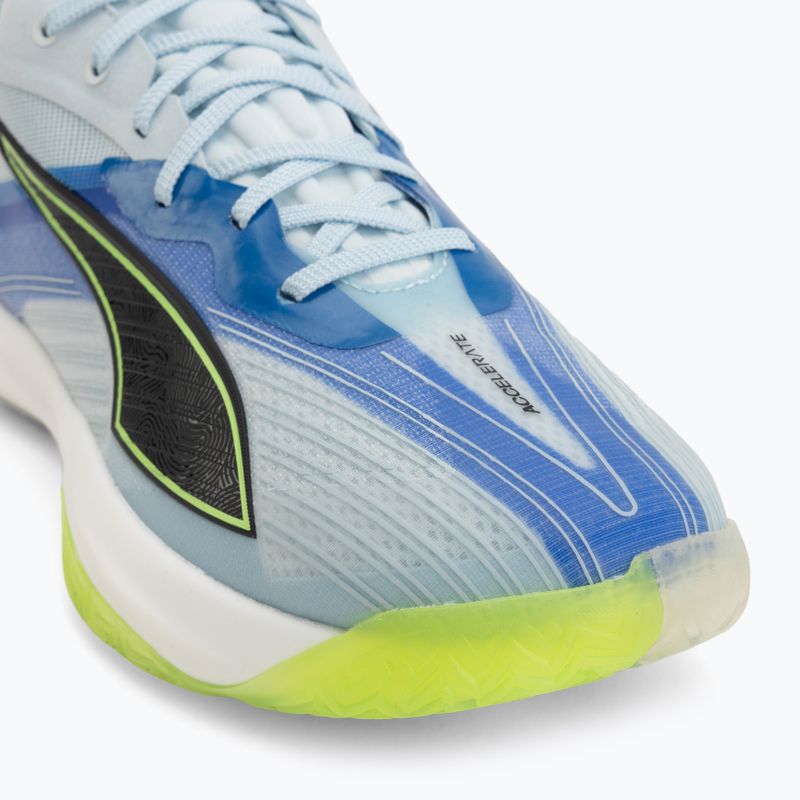 Încălțăminte de handbal PUMA Accelerate Nitro SQD 5 aqua glow/puma black/green glare/royal sapphire 7