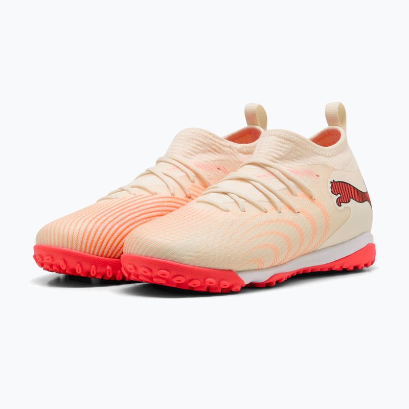 Încălțăminte de fotbal pentru copii PUMA Future 9 Match TT+ Mid Jr sugared almond/puma white/ultra red/puma black 3