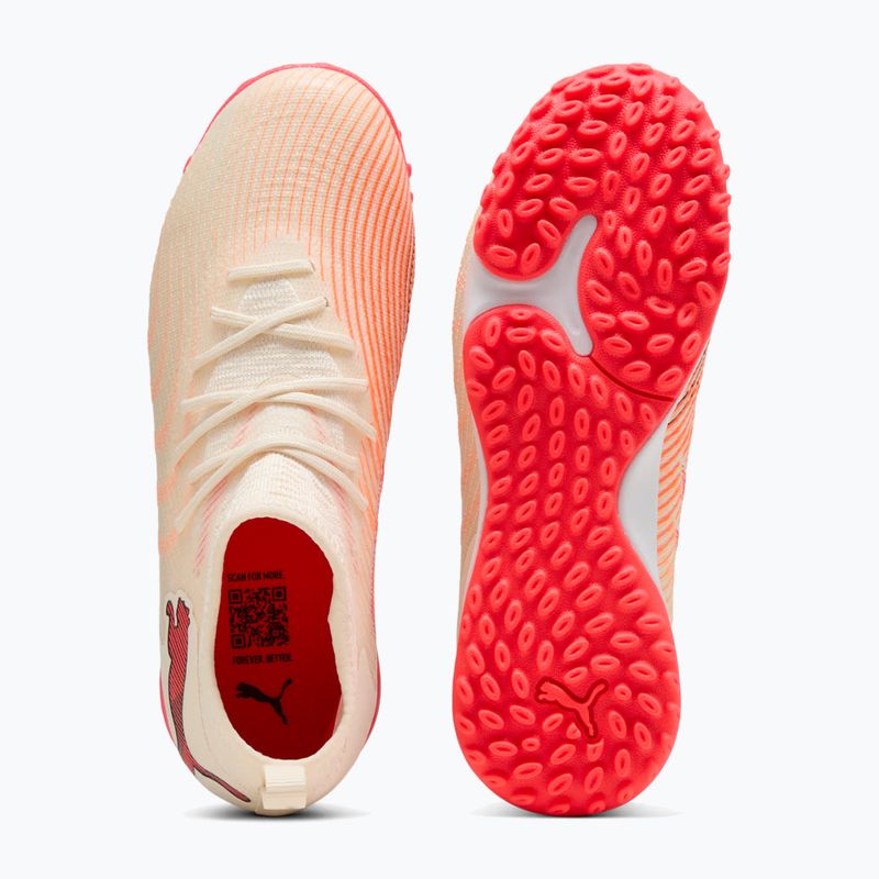 Încălțăminte de fotbal pentru copii PUMA Future 9 Match TT+ Mid Jr sugared almond/puma white/ultra red/puma black 5