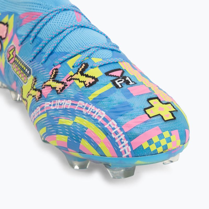 Încățăminte de fotbal PUMA Future 9 Ultimate Advanced Level FG puma white/blue glimmer/pink glimmer/yellow alert 7
