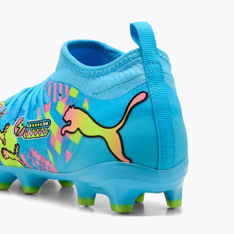 Încălțăminte de fotbal pentru copii PUMA Future 9 Match Advanced Level FG/AG Jr puma white/blue glimmer/pink glimmer/yellow alert 6