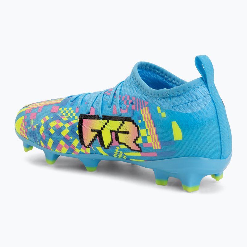 Încălțăminte de fotbal pentru copii PUMA Future 9 Match Advanced Level FG/AG Jr puma white/blue glimmer/pink glimmer/yellow alert 3