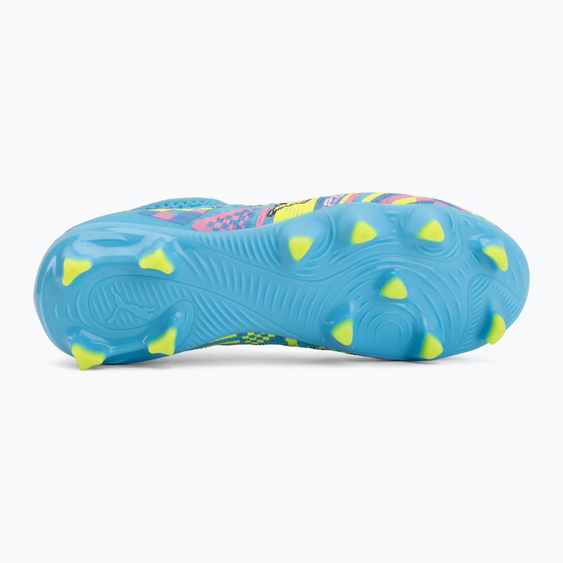 Încălțăminte de fotbal pentru copii PUMA Future 9 Match Advanced Level FG/AG Jr puma white/blue glimmer/pink glimmer/yellow alert 4
