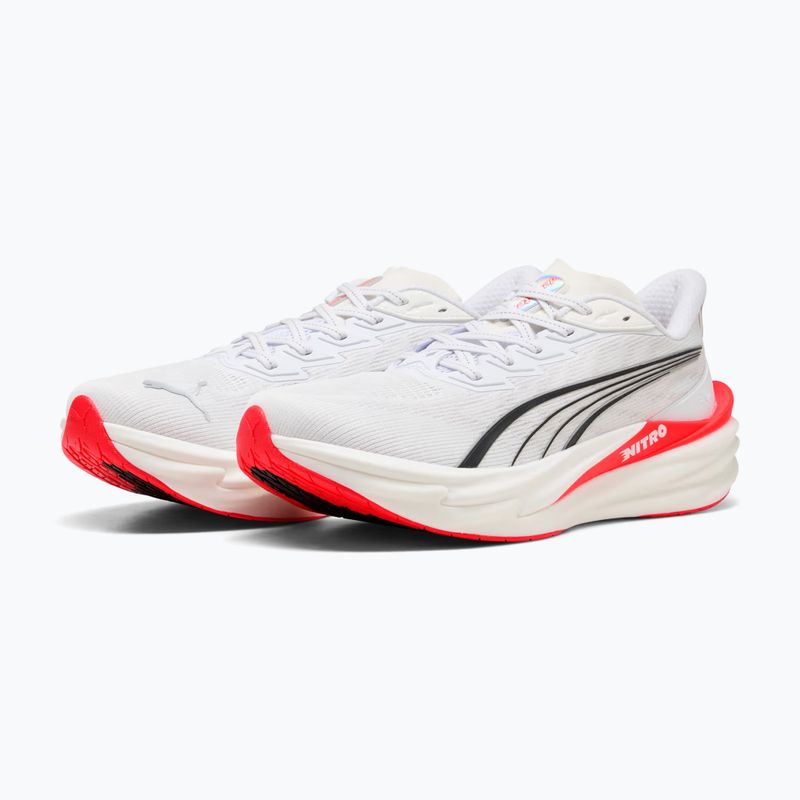 Încălțăminte de alergare pentru bărbați PUMA Deviate Nitro 4 puma white/ultra red 3