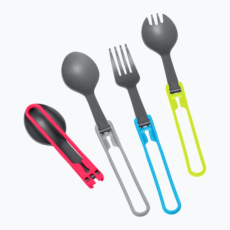 MSR Folding Utensils Spork 4 roșu / gri / albastru / verde set de tacâmuri
