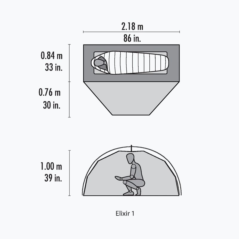 MSR Elixir 1 gri Cort de trekking pentru 1 persoană 9