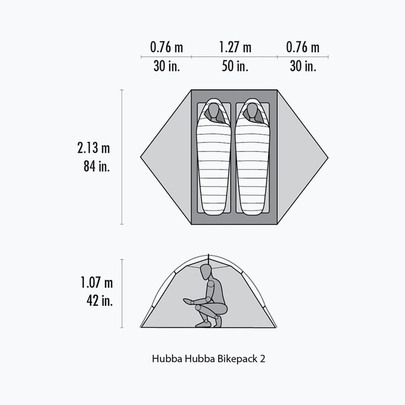 MSR Hubba Hubba Bikepack 2 persoane cort de trekking verde 17