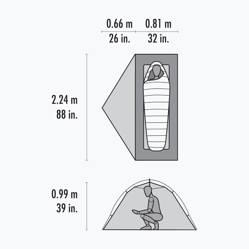 Cort de trekking 1-persoană MSR Hubba Hubba HD 1P Tent green 2