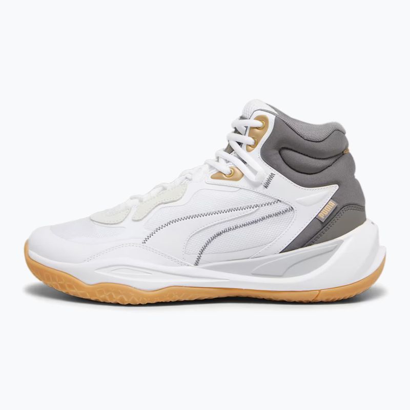 Pantofi de baschet pentru bărbați PUMA Playmaker Pro Mid Trofee cenușă cenușie / fier turnat / aur Puma 7