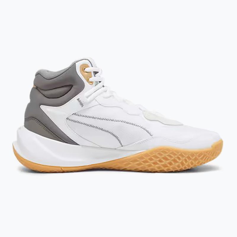 Pantofi de baschet pentru bărbați PUMA Playmaker Pro Mid Trofee cenușă cenușie / fier turnat / aur Puma 9