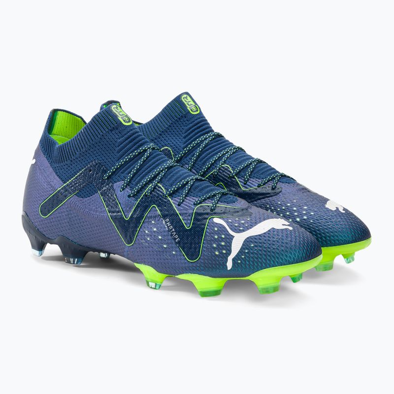 PUMA Ultimate FG/AG cizme de fotbal pentru bărbați albastru persan/alb/puma alb/pro verde 4