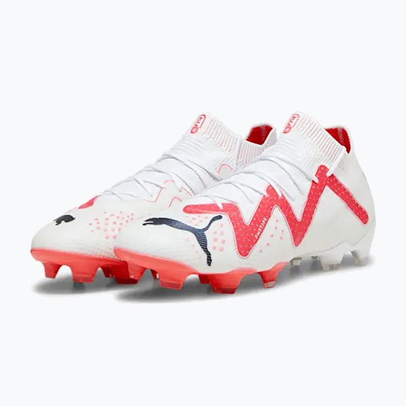 PUMA Ultimate FG/AG ghete de fotbal pentru bărbați puma alb/puma negru/fire orchid 13