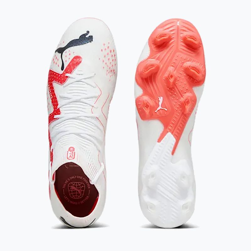 PUMA Ultimate FG/AG ghete de fotbal pentru bărbați puma alb/puma negru/fire orchid 16