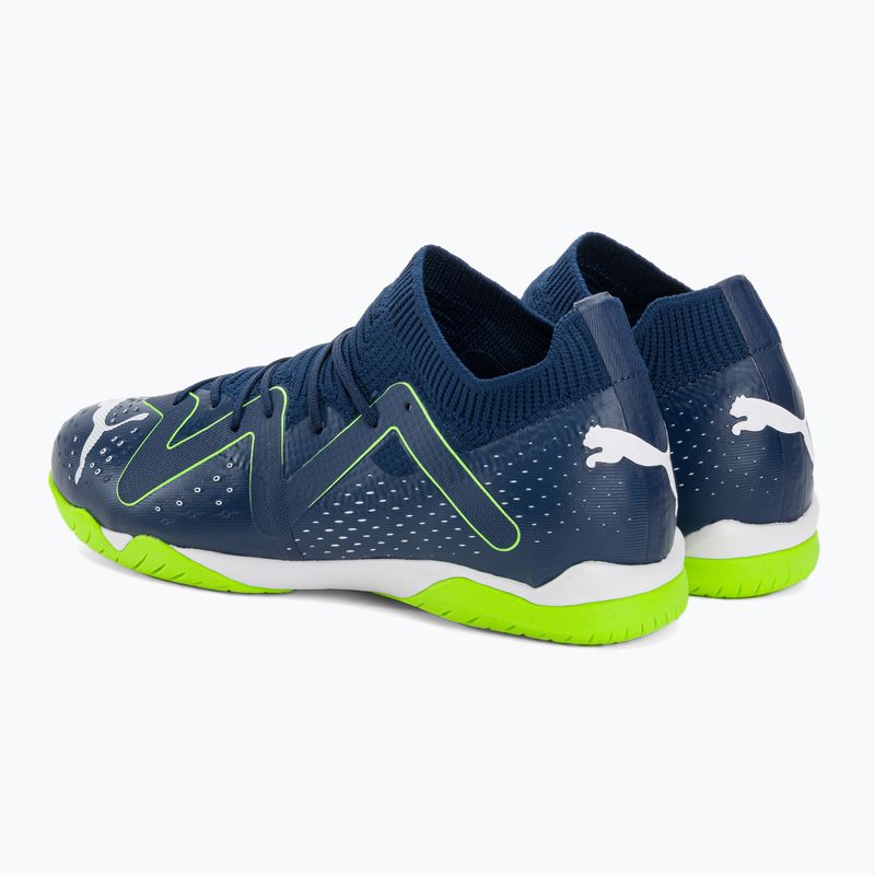 PUMA Match IT + Mid Jr ghete de fotbal pentru copii albastru persan/alb/puma alb/ultra verde 3