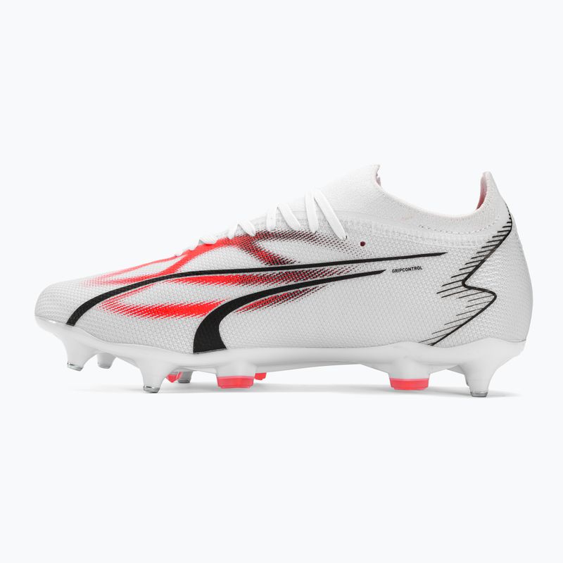 Cizme de fotbal PUMA Ultra Match MXSG pentru bărbați puma alb/puma negru/fire orchid 10