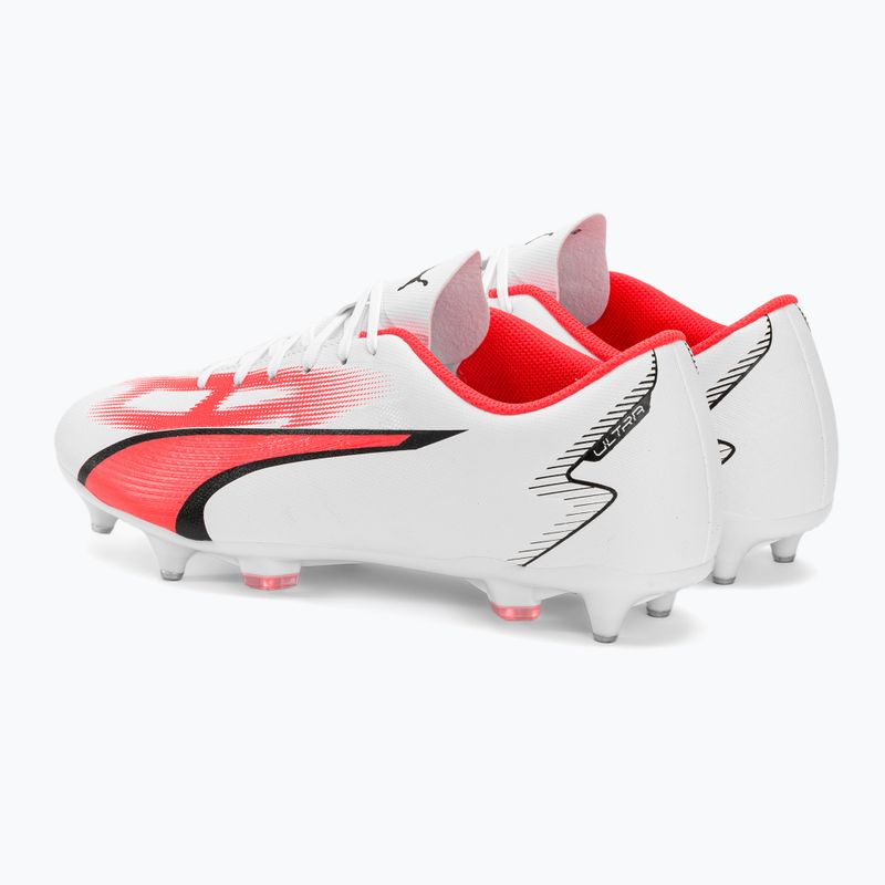 Cizme de fotbal PUMA Ultra Play MXSG pentru bărbați puma alb/puma negru/fire orchid