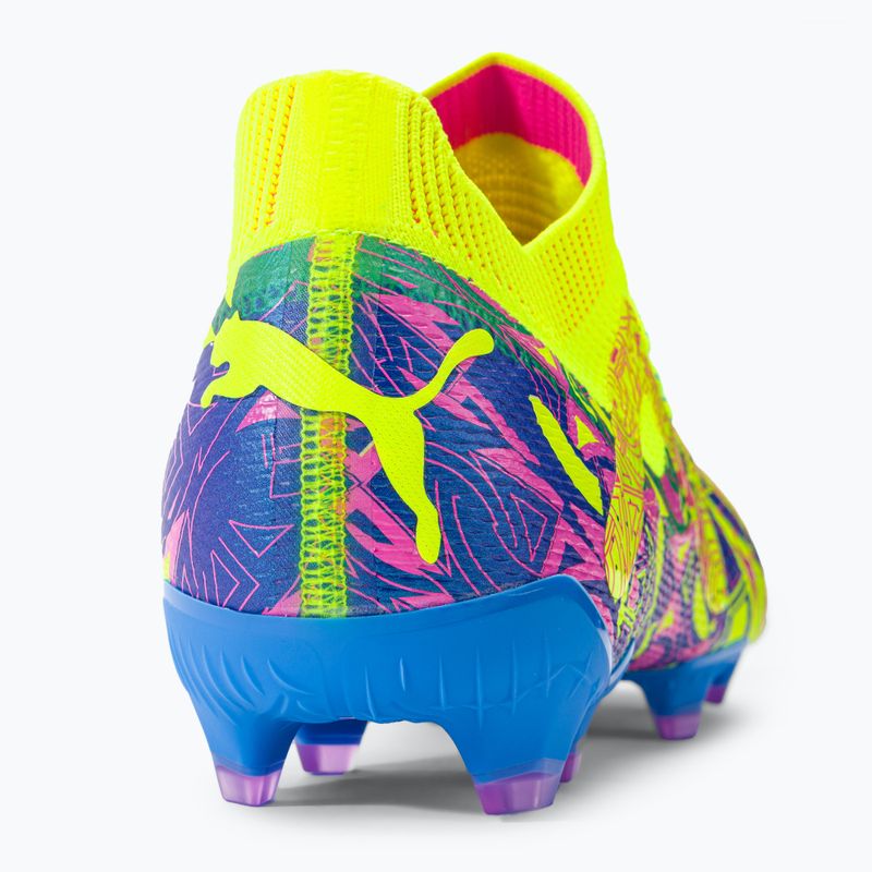 PUMA Future Future Ultimate Energy FG/AG ghete de fotbal pentru bărbați ultra albastru/alerta galbenă/roz luminos 9