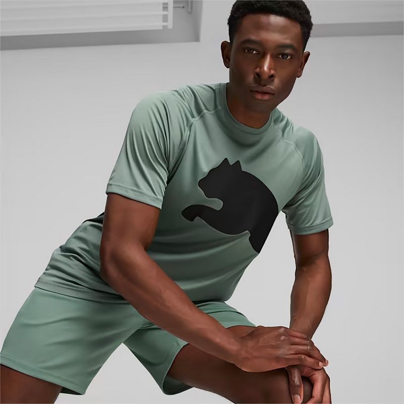 Tricou de antrenament pentru bărbați PUMA Train All Day Big Cat eucalipt/puma negru