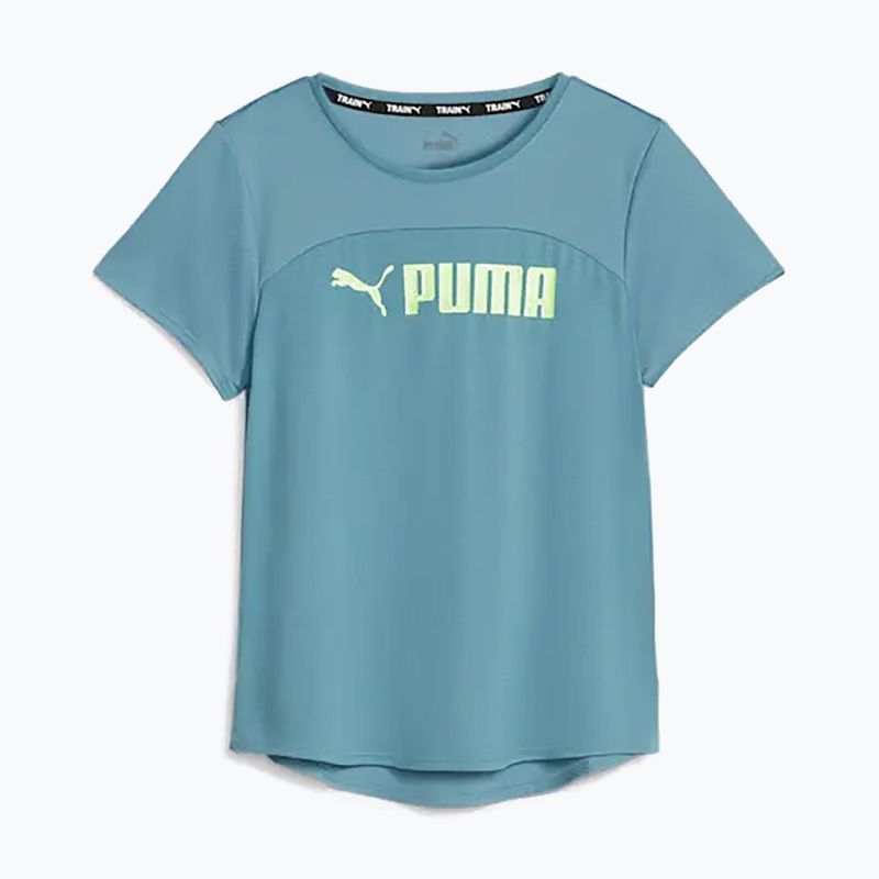 Tricoul de antrenament pentru femei PUMA Fit Logo Ultrabreathe albastru îndrăzneț/verde rapid