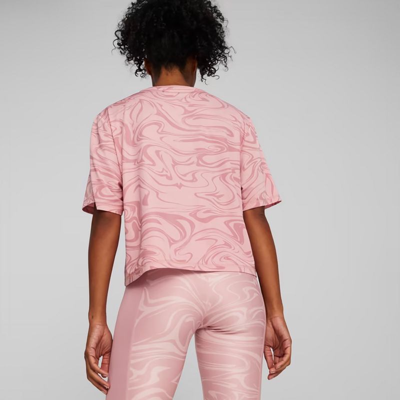 Tricou de antrenament pentru femei PUMA Train Favorite Aop Crop future roz