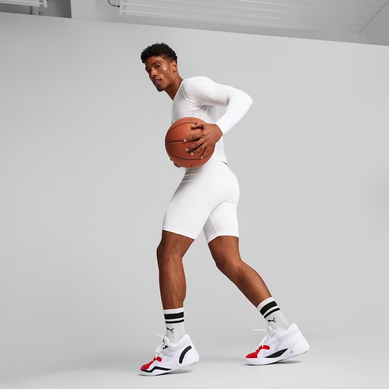 Pantaloni scurți de baschet pentru bărbați PUMA Hoops Team Baselayer puma white 3