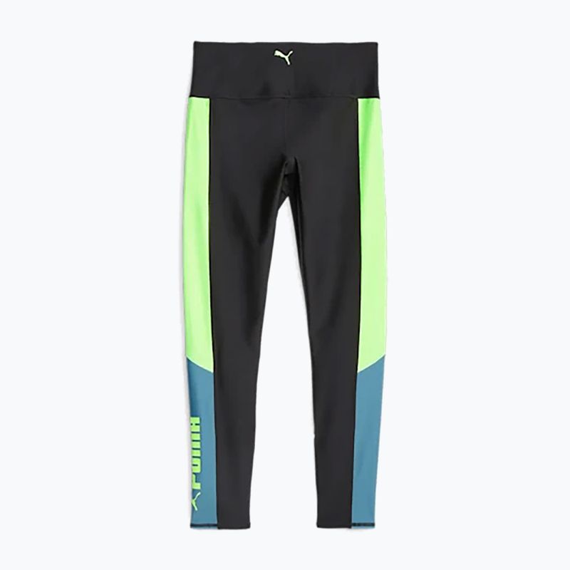 Jambiere de antrenament pentru femei PUMA Fit Eversculpt Color Block Hw 7/8 puma negru/verde viteză 4