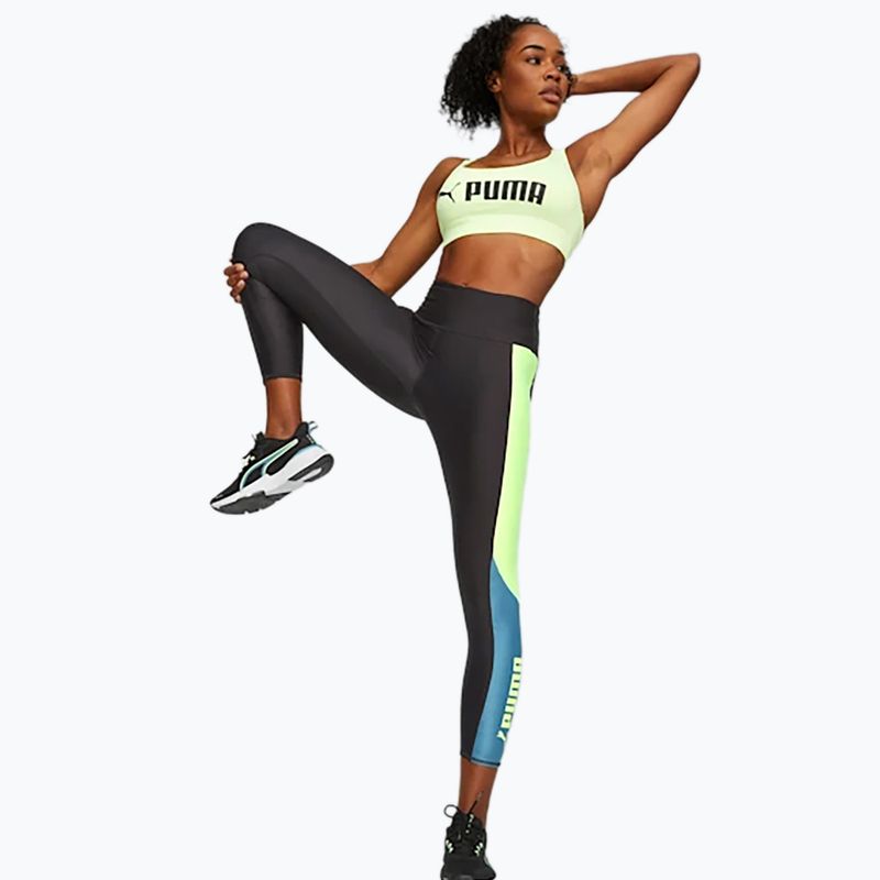 Jambiere de antrenament pentru femei PUMA Fit Eversculpt Color Block Hw 7/8 puma negru/verde viteză 5