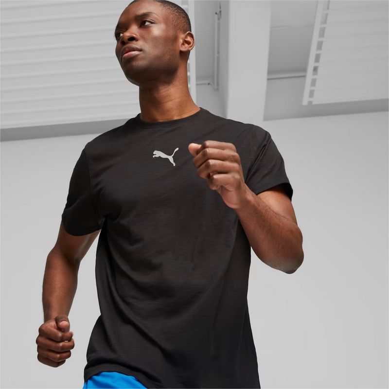 Tricou de alergare pentru bărbați PUMA Graphic Tee Puma Fit puma negru/q3 graphic