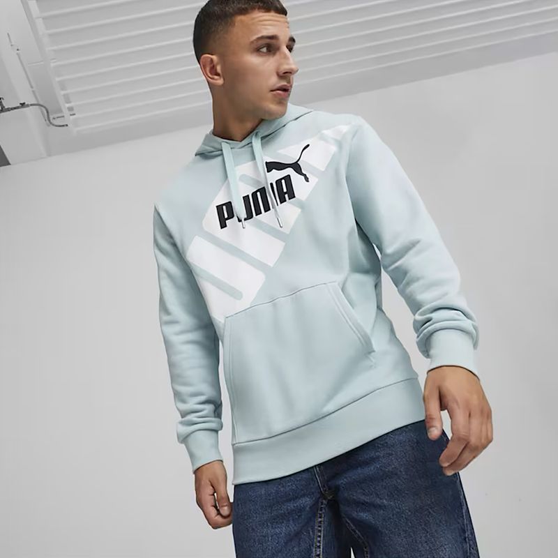 Bluză pentru bărbați PUMA Power Graphic Hoodie TR turquoise surf 3