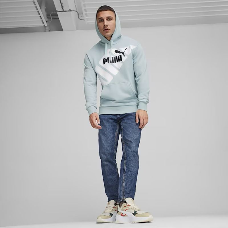 Bluză pentru bărbați PUMA Power Graphic Hoodie TR turquoise surf 4