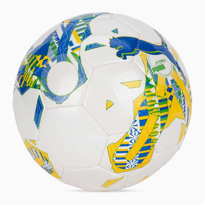 Minge de fotbal PUMA Orbita 6 FanwearCapsule MS puma white/pele yellow/puma green mărime 5 2