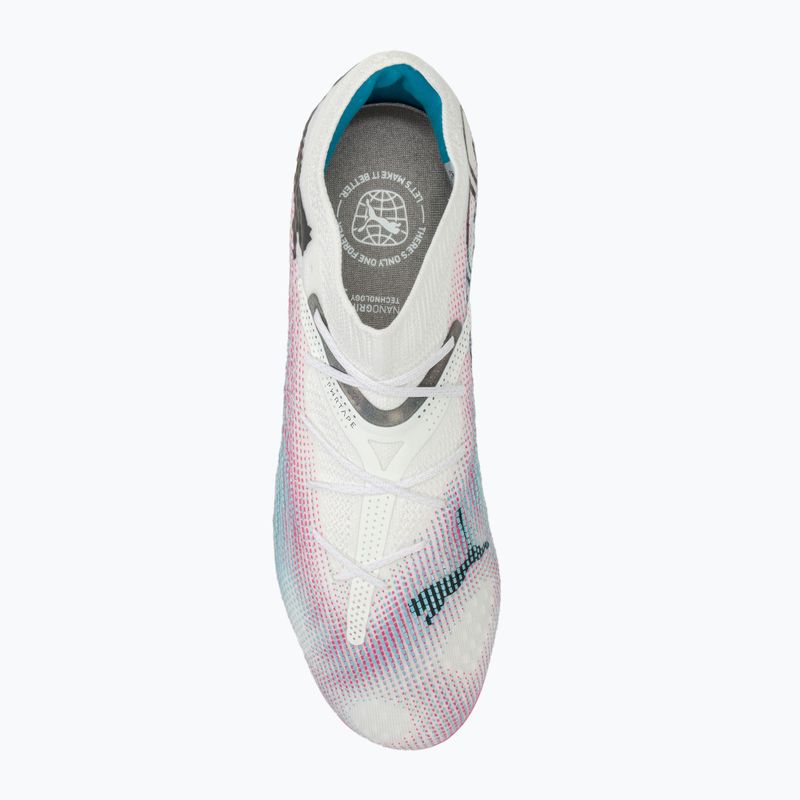 Încălțăminte de fotbal PUMA Future 7 Ultimate Low FG/AG white/black/poison pink/bright aqua/silver mist 5