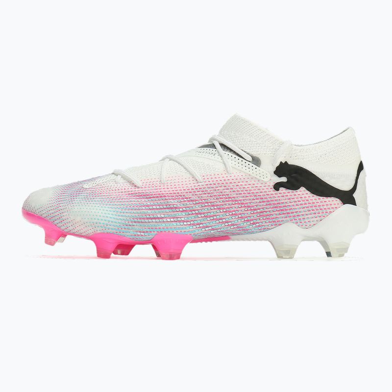 Încălțăminte de fotbal PUMA Future 7 Ultimate Low FG/AG white/black/poison pink/bright aqua/silver mist 8