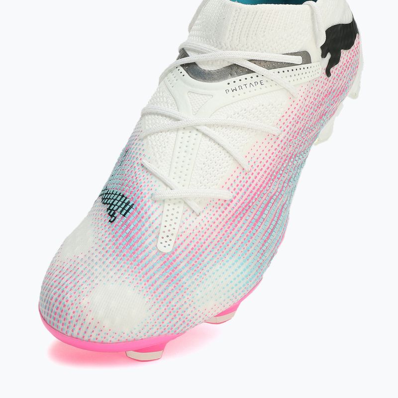Încălțăminte de fotbal PUMA Future 7 Ultimate Low FG/AG white/black/poison pink/bright aqua/silver mist 12