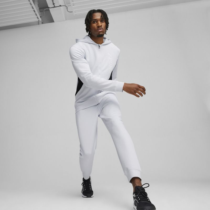 Bluză de antrenament pentru bărbați PUMA Fit Double Knit FZ Hoodie silver mist 4